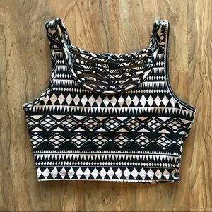 Charlotte Russe Tribal Crop Top, Size S
